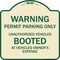 Signmission Permit Parking Only Unauthorized Vehicles Booted at Vehicle Owners Expense, A-DES-TG-1818-22712 A-DES-TG-1818-22712 - alternate 1